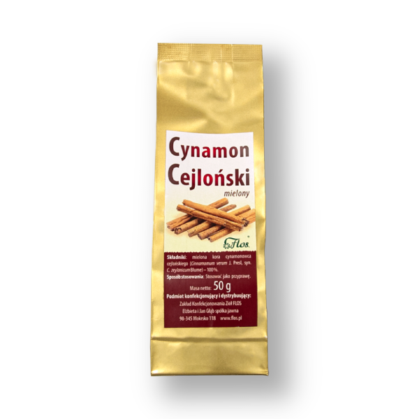 Cynamon cejloński mielony 50g Prawdziwy, subtelny i słodki aromat Cynamon cejloński mielony 50g Prawdziwy, subtelny i słodki aromat